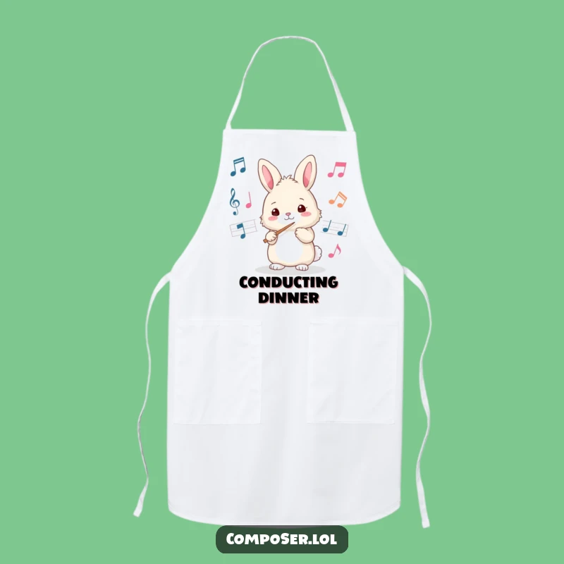 Funny Bunny Conductor Apron: Cook Up a Storm with Musical Humor