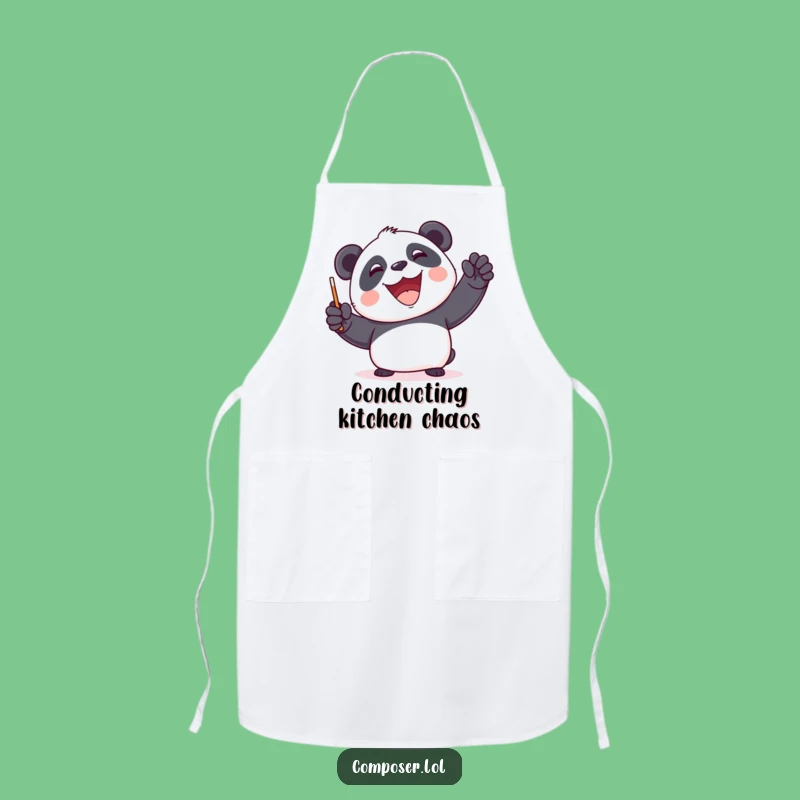 Funny Panda Conductor Apron - Cook Up a Storm with Maestro Panda