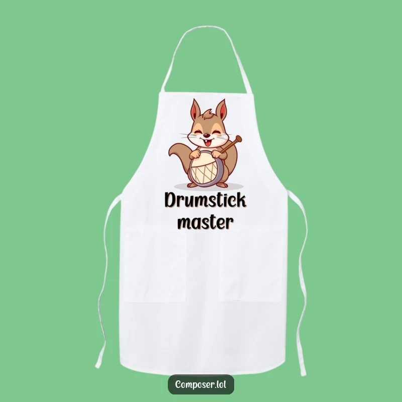 Funny Squirrel Drummer Apron: Cook Up a Storm with Musical Fun