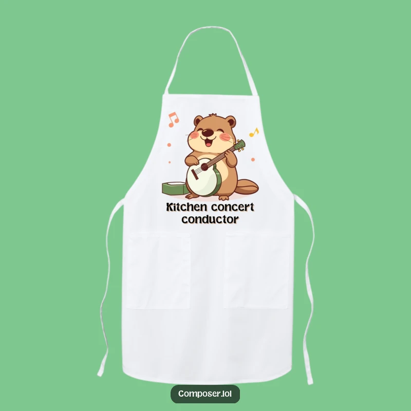Funny Beaver Musician Apron - Chef Animal Kitchen Gift