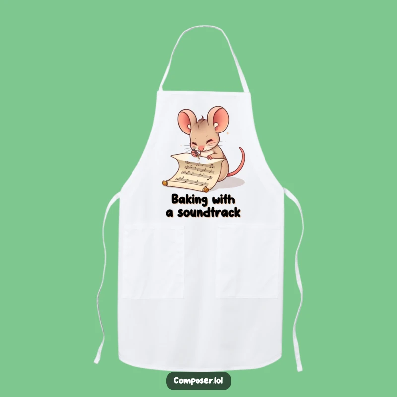 Funny Composer Mouse Chef Apron: Dedicated Musician's Kitchen Fun, Perfect Gift