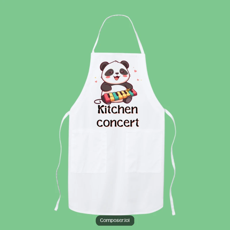 Funny Panda Xylophone Apron - Cook With Musical Fun!