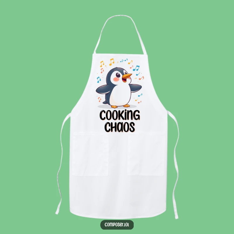 Funny Penguin Symphony Apron: Cook with Surprising Flair