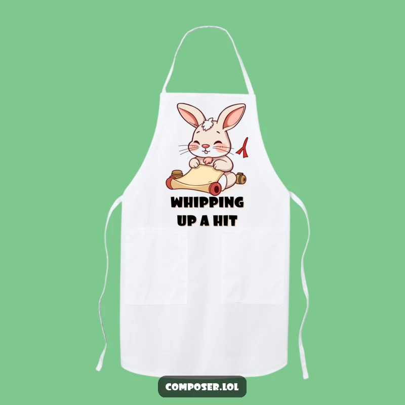 Funny Rabbit Apron: Determined Composer Kitchen Wear, Practical Funny Gift!
