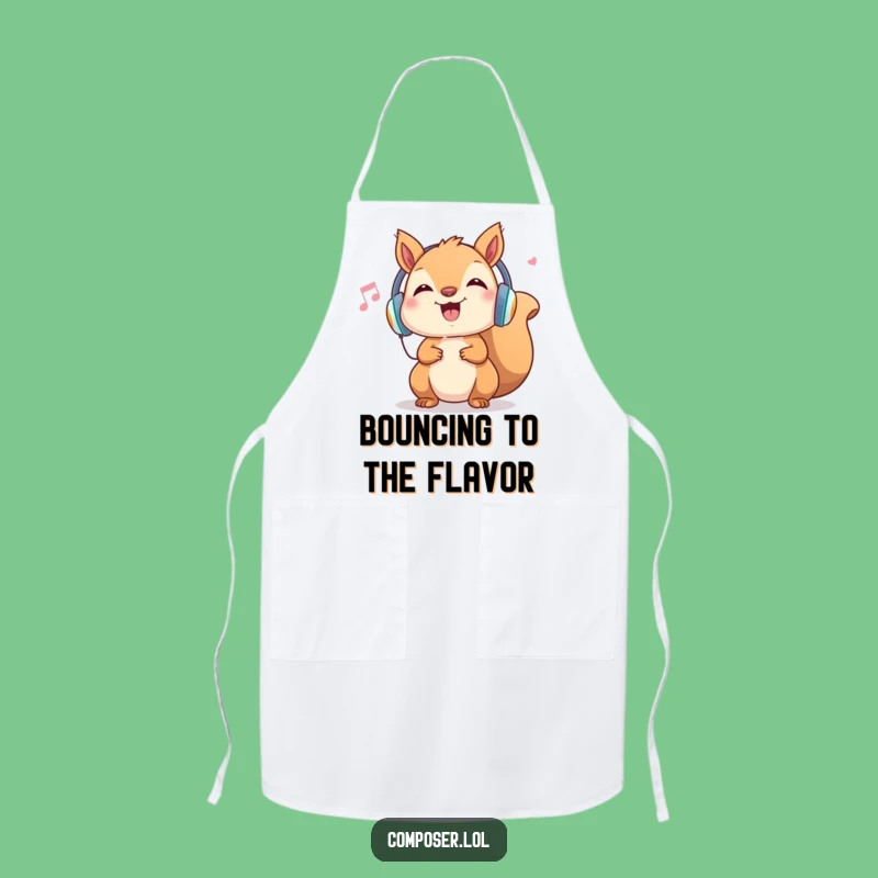 Funny Squirrel Chef Apron: Cheerful Music Lover's Kitchen Fun, Perfect Gift