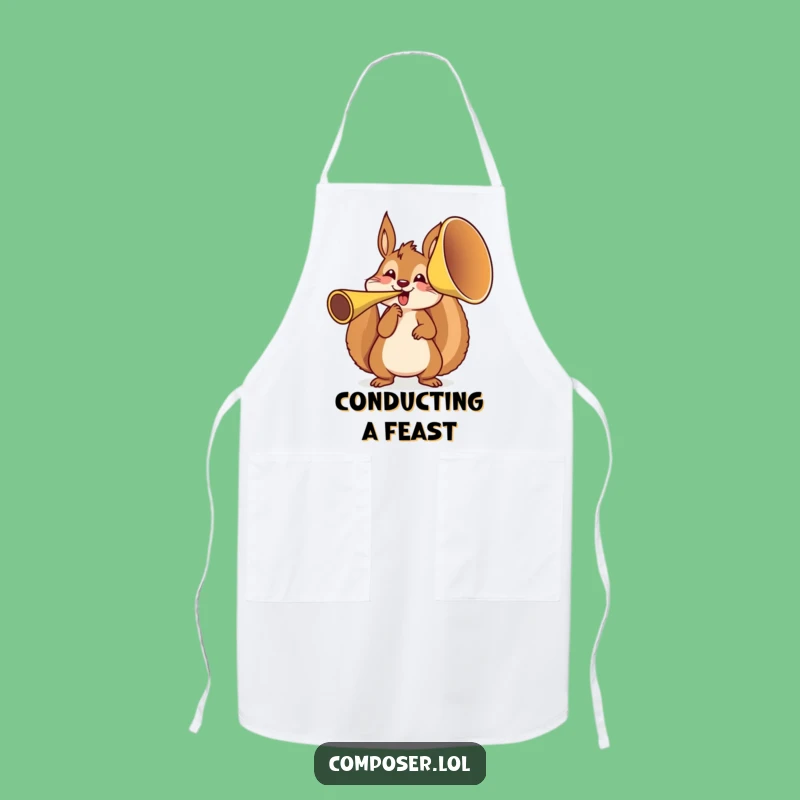 Funny Squirrel French Horn Apron - Chef's Gift for a Hilarious Cook