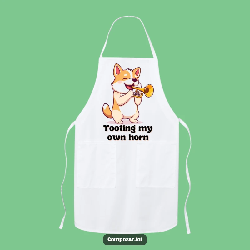 Funny Trumpet Dog Chef Apron: Proud Musician's Kitchen Fun, Perfect Gift