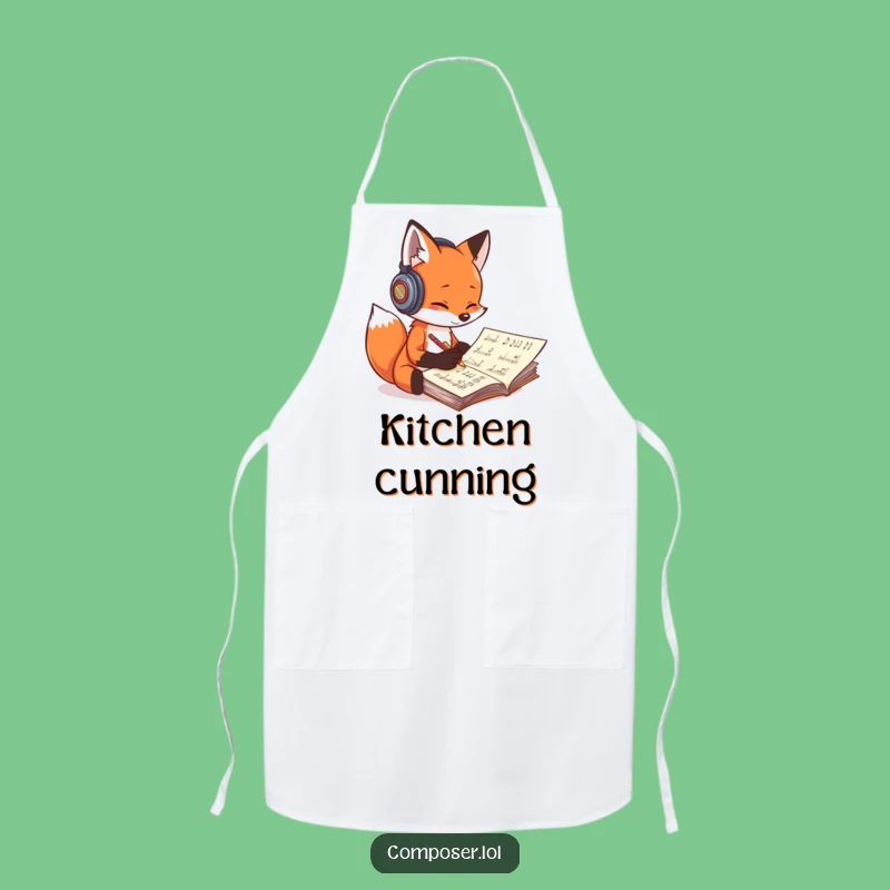 Funny Fox Composer Apron: Cook with Musical Ingenuity!