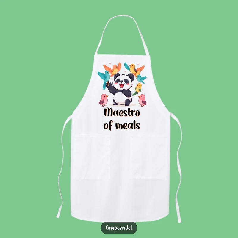 Funny Panda Orchestra Apron: Conduct Your Kitchen with Laughter, Perfect Funny Gift
