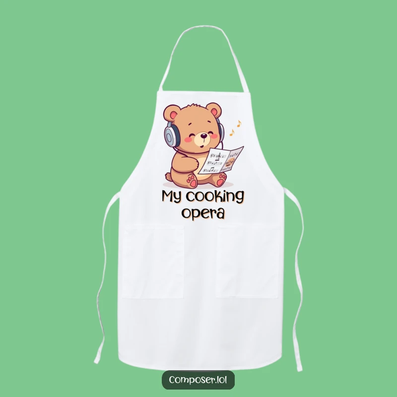 Funny Bear DJ Apron: Cook Up a Beat - Hilarious Kitchen Accessory!