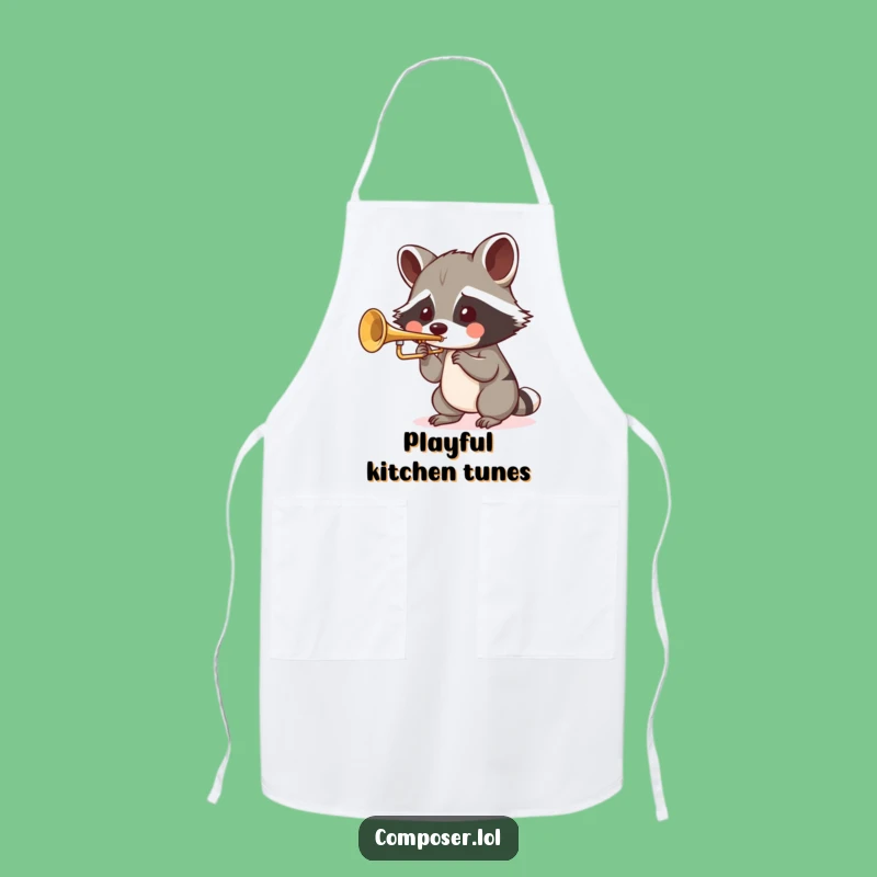 Funny Raccoon Jazz Apron: Humorous Gift for Musical Cooks