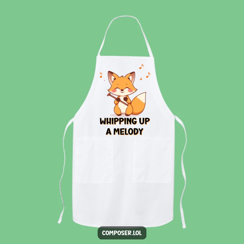 Funny Fox Composer Apron: Cook Up Melodies with a Musical Fox