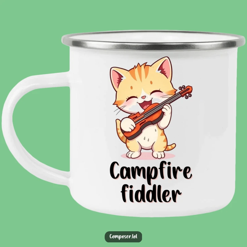 Funny Kitten Maestro Camping Mug - Outdoor Musical Fun