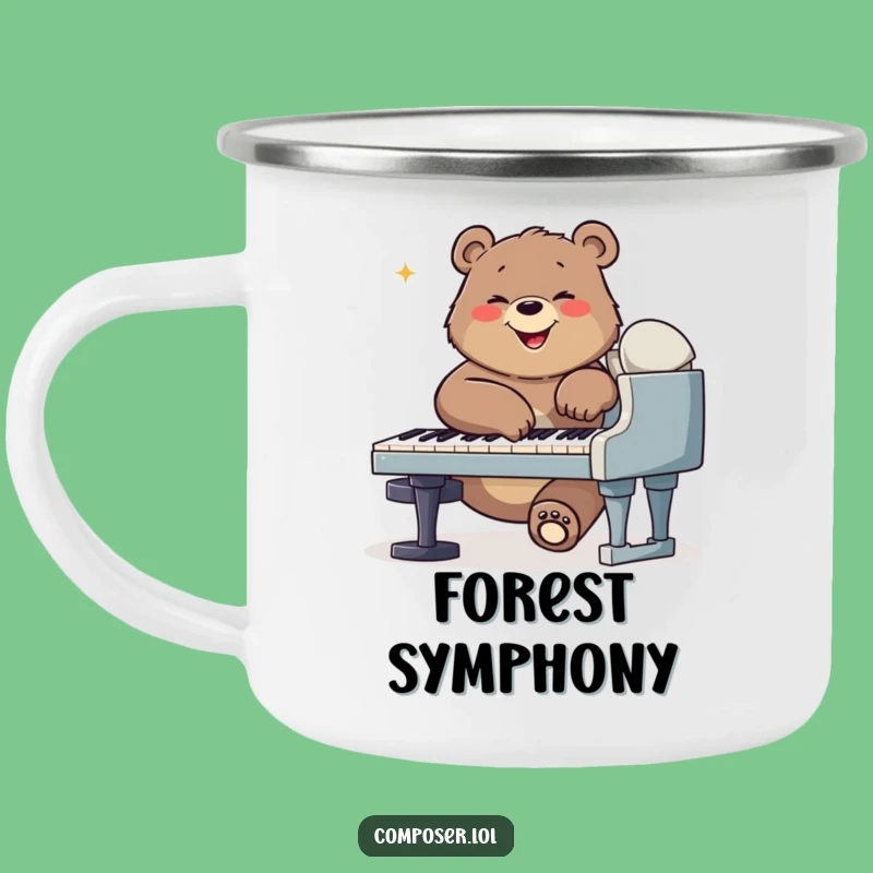 Funny Bear Composer Camping Mug: Adventure Tunes for the Wild