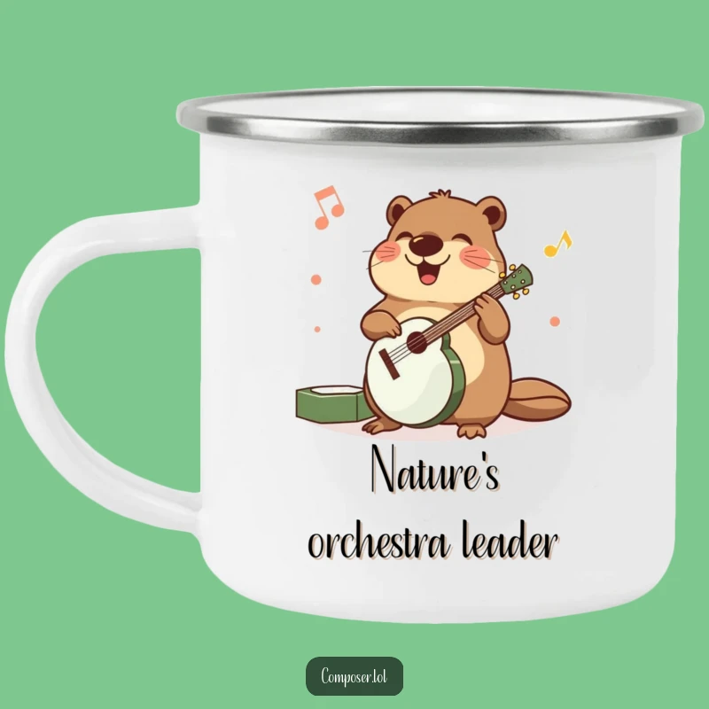 Funny Beaver Musician Camping Mug - Outdoor Precise Animal Gift