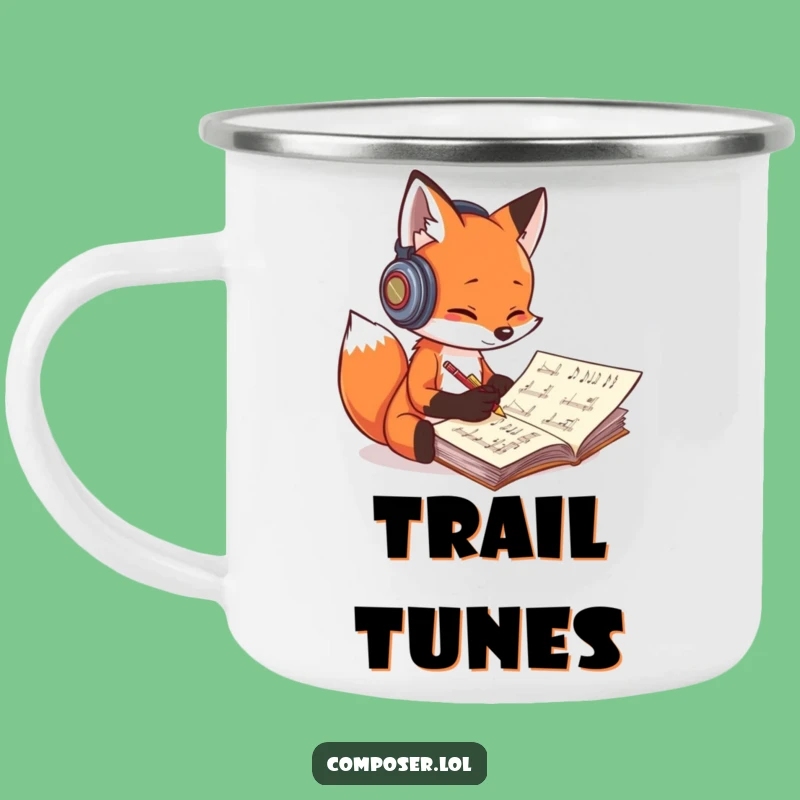 Funny Fox Composer Camping Mug: Adventure Tunes for the Trail