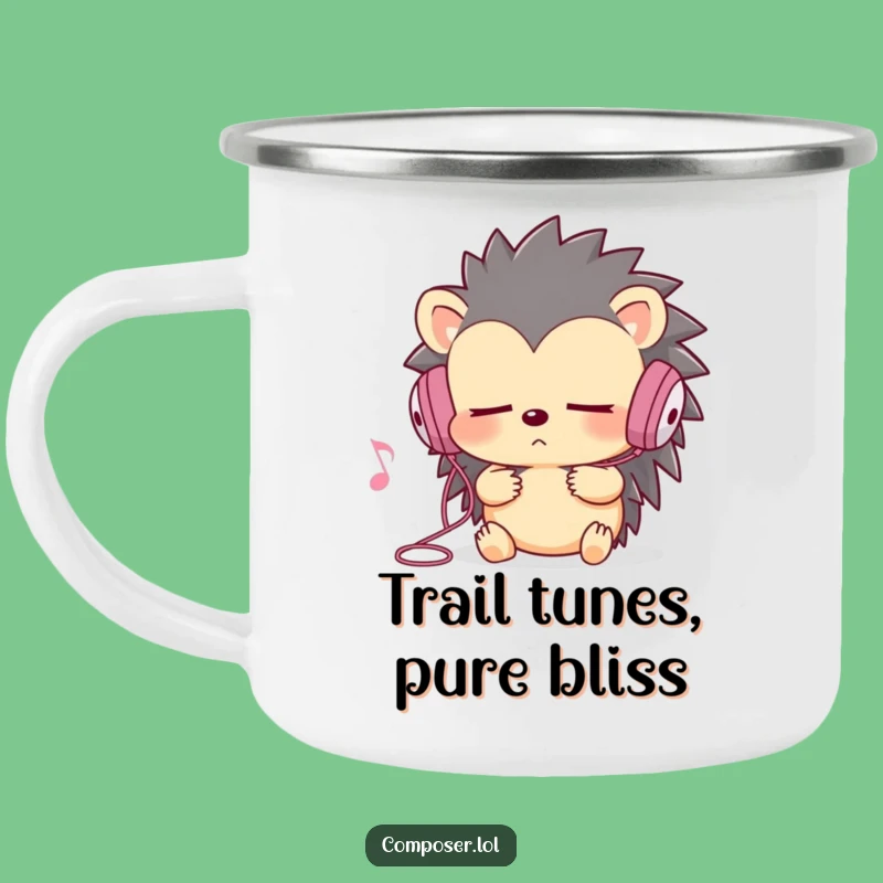 Funny Hedgehog Camping Mug: Outdoor Music Lover Cup, Adventure Gift for Her