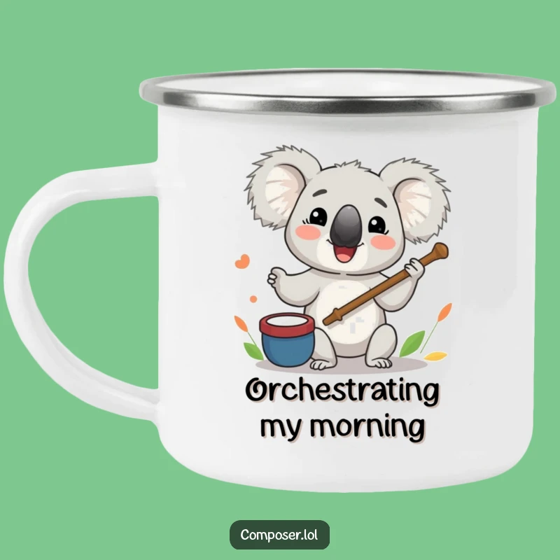 Funny Koala Maestro Camping Mug: Durable and Hilarious Outdoor Conductor Gift