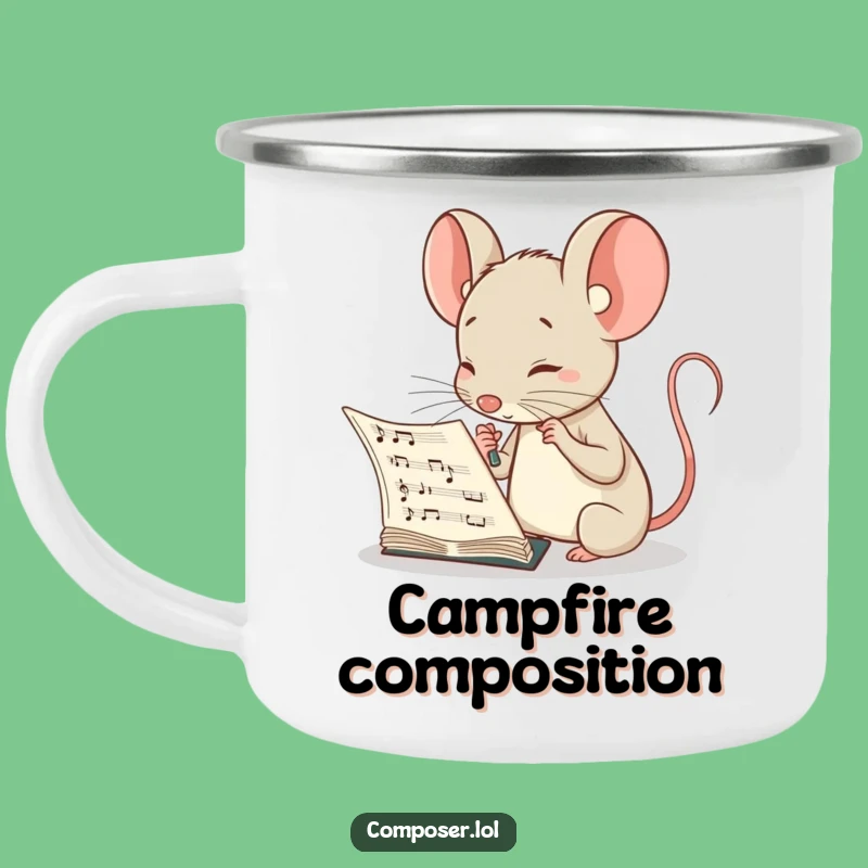 Funny Mouse Composer Camping Mug: Thoughtful Drinkware for Curious Campers