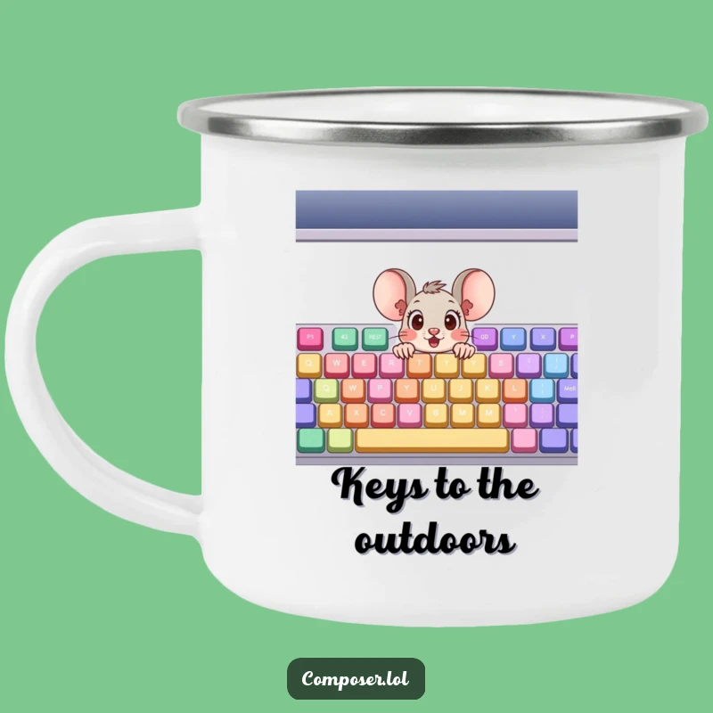 Funny Mouse Keyboard Camping Mug: Musical Fun Outdoors