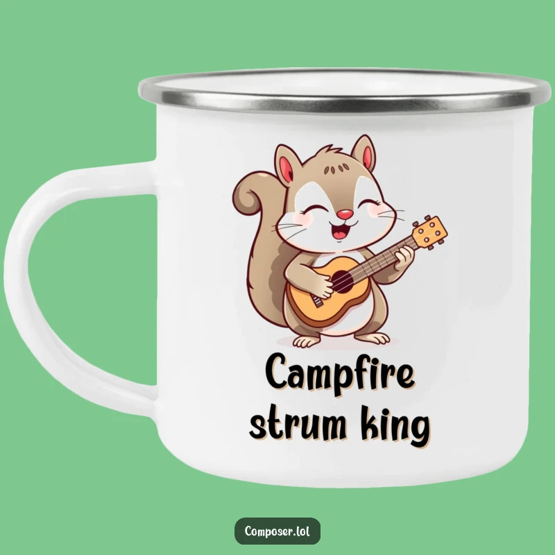 Funny Squirrel Ukulele Camping Mug: Adventure Tunes for the Trail