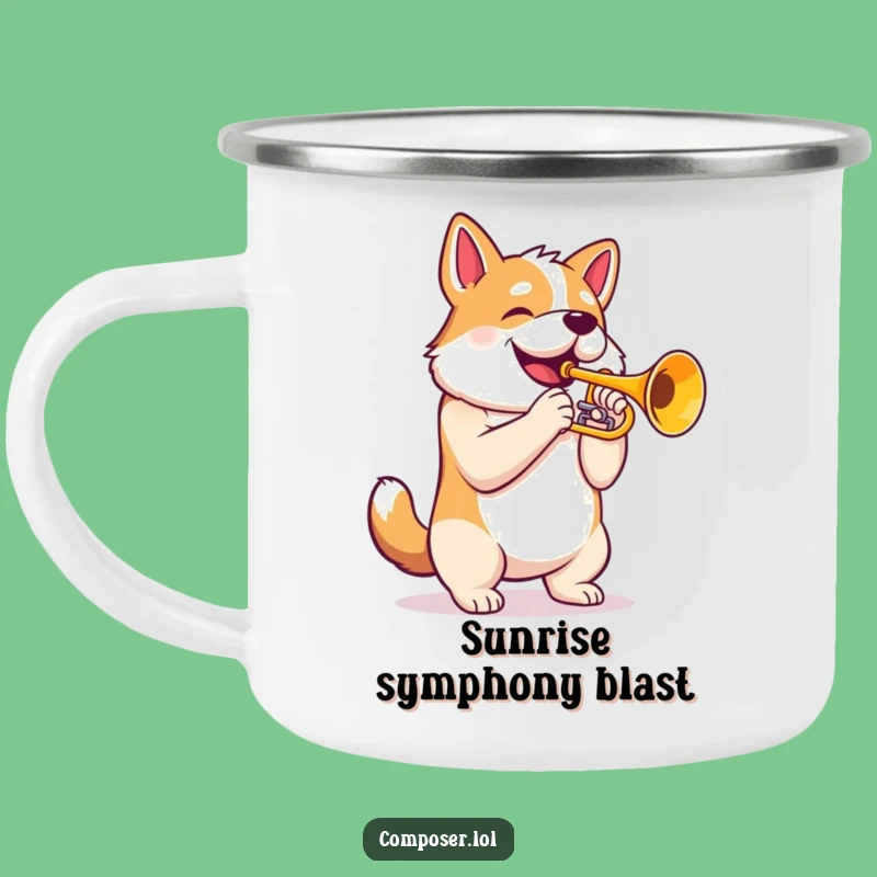 Funny Trumpet Dog Campfire Mug: Proud Musician's Drinkware, Gift
