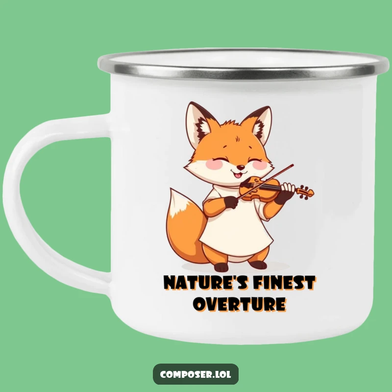 Funny Fox Violinist Camping Mug: Campfire Songs and Tiny Violins
