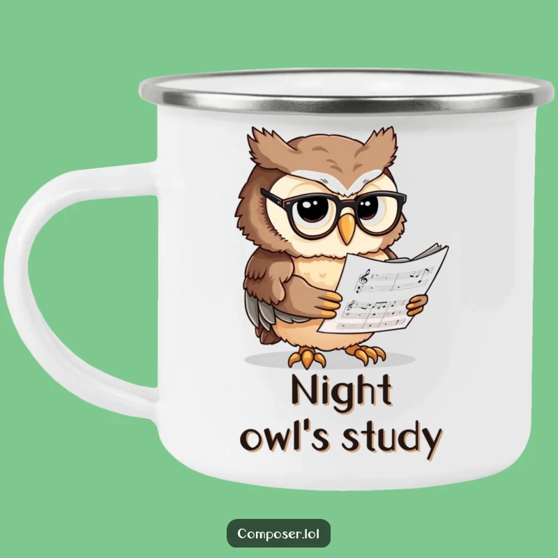 Funny Owl Scholar Camping Mug - Adventure with Intellectual Flair