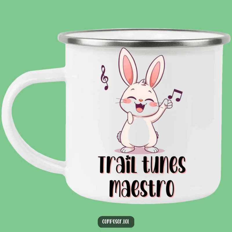 Funny Rabbit Composer Camping Mug - Outdoor Musical Giggles