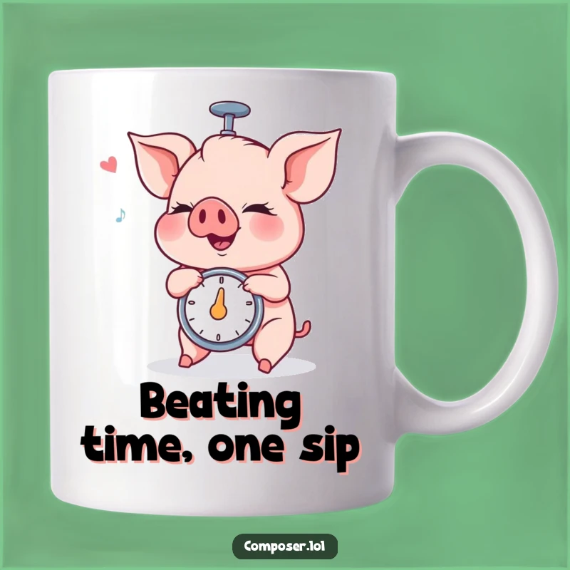 Funny Piglet Metronome Maestro Mug: The Perfect Humorous Gift for Music Lovers