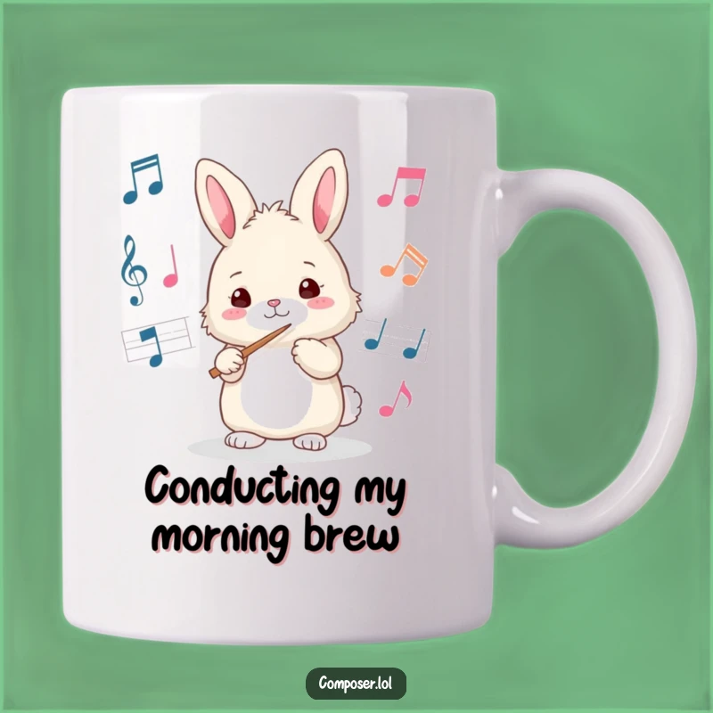 Funny Bunny Conductor Mug: A Whimsical Gift for Music Lovers