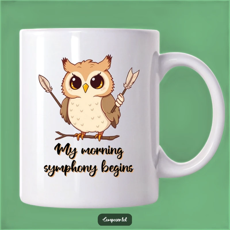 Funny Curious Owl Conductor Mug: A Whimsical Gift for Bird Lovers and Music Enthusiasts