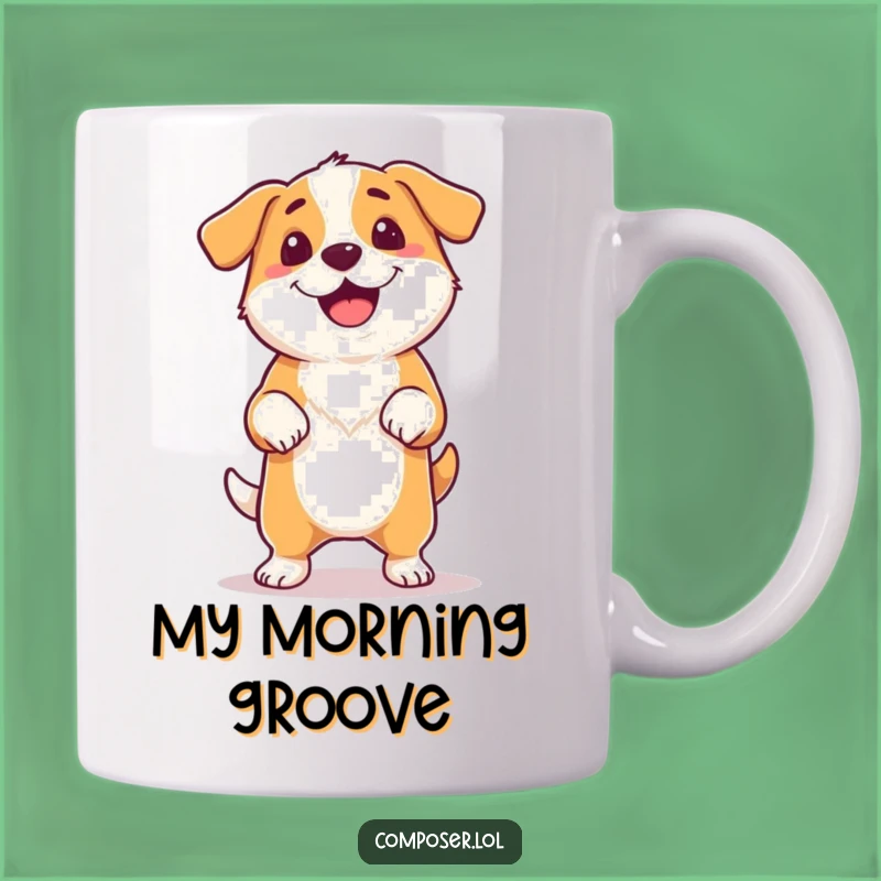 Funny Dog Rhythm Mug: Happy Dancer Gift, Unheard Tune Foot Tapper Cup