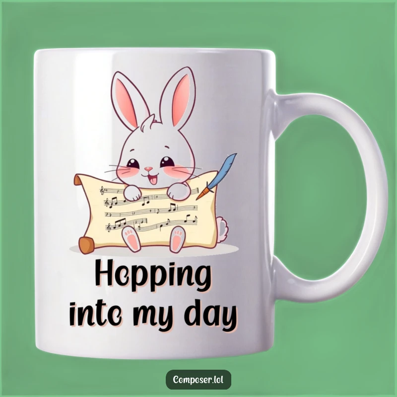 Funny Rabbit Composer Mug - Whimsical Music Notes Gift