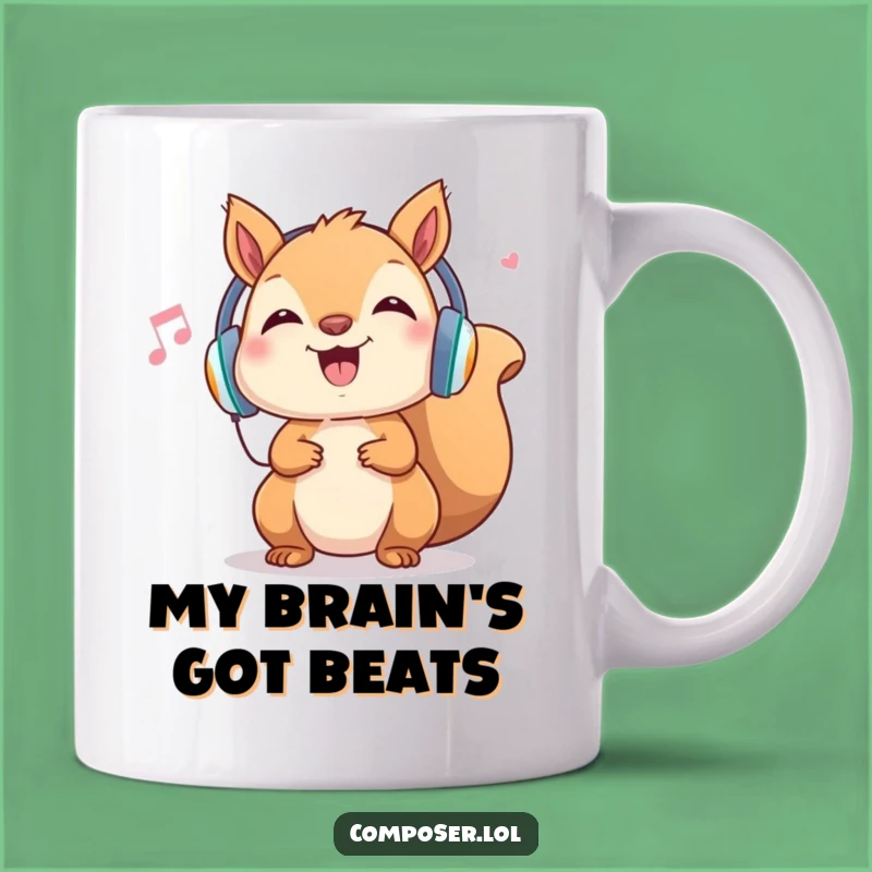 Funny Squirrel DJ Mug: A Cheerful Musician Bops to the Beat, Perfect Gift
