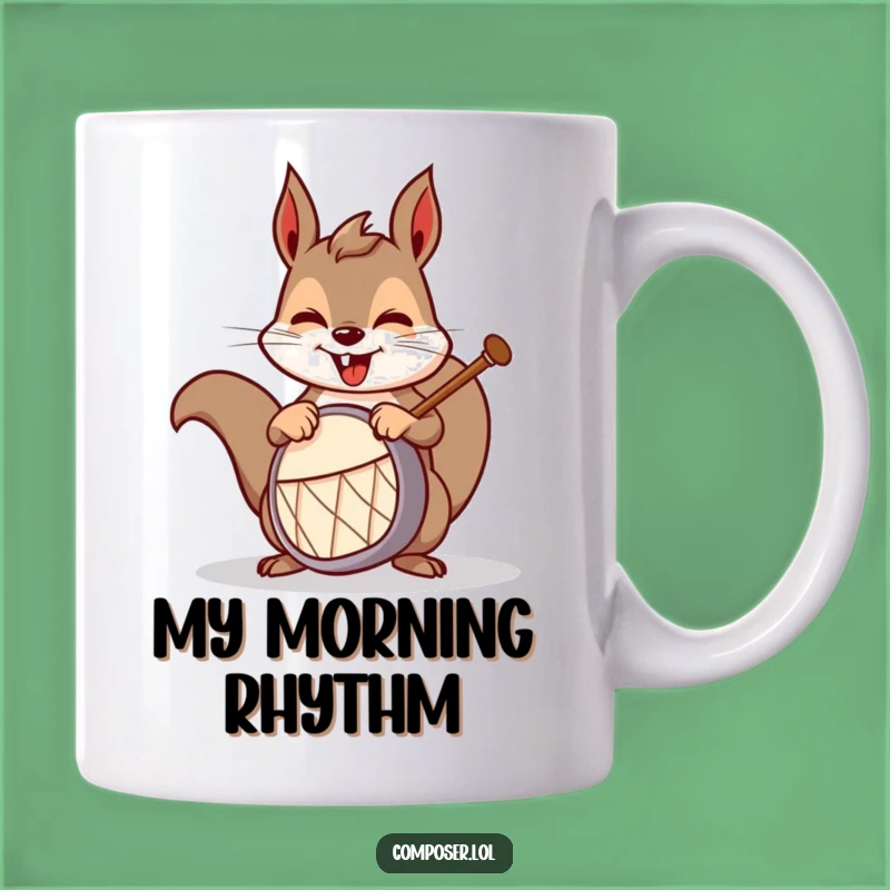 Funny Squirrel Drummer Mug: A Mischievous Musician Gift