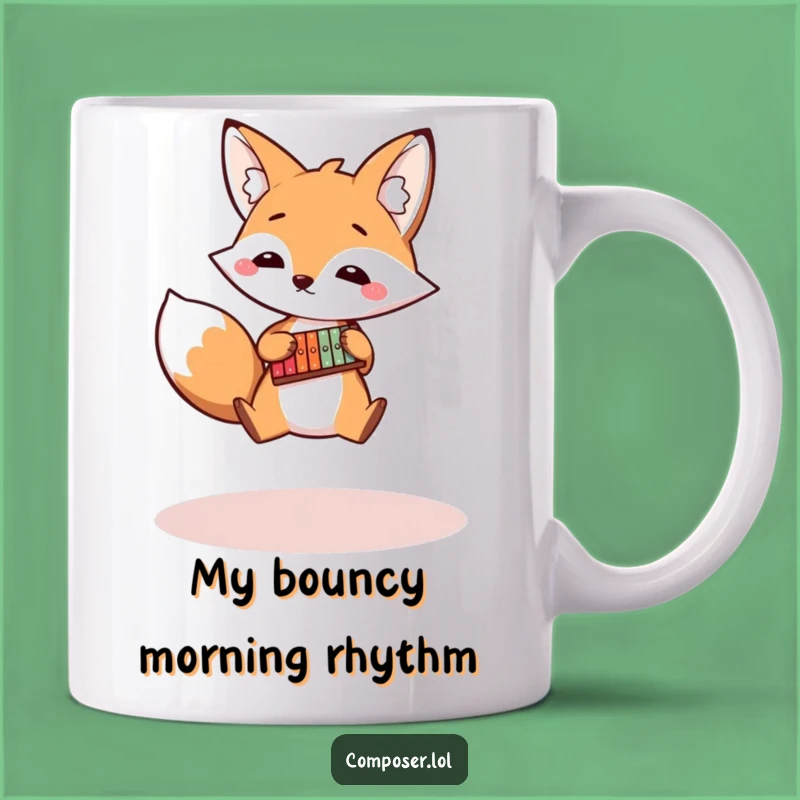 Funny Bouncy Fox Xylophone Mug: A Lively Gift for Energetic Souls