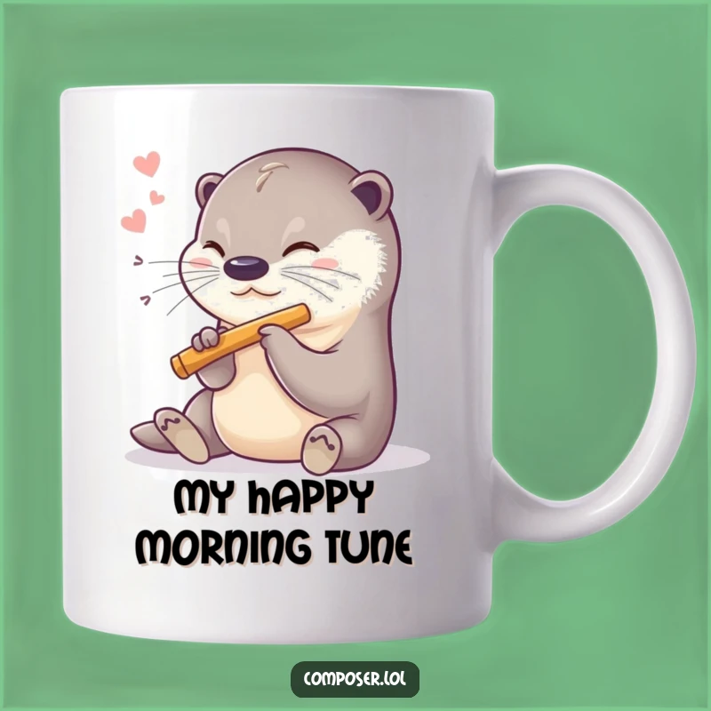 Funny Otter Flutist Mug: Adorable Otter Music Lover - Sweet Funny Gift!