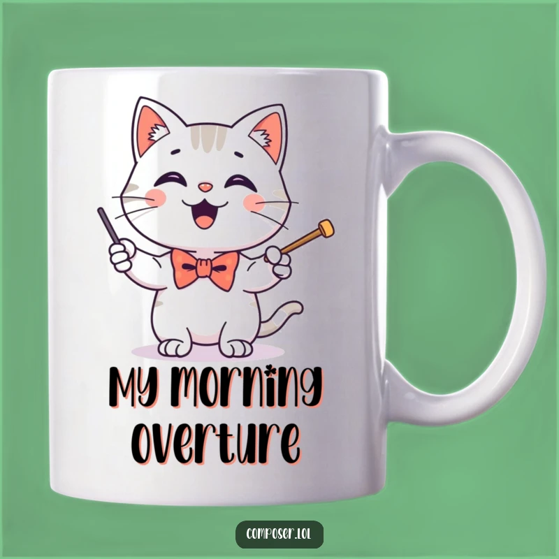 Funny Conducting Cat Baton Mug - The Purr-fectly Funny Gift for Music Lovers