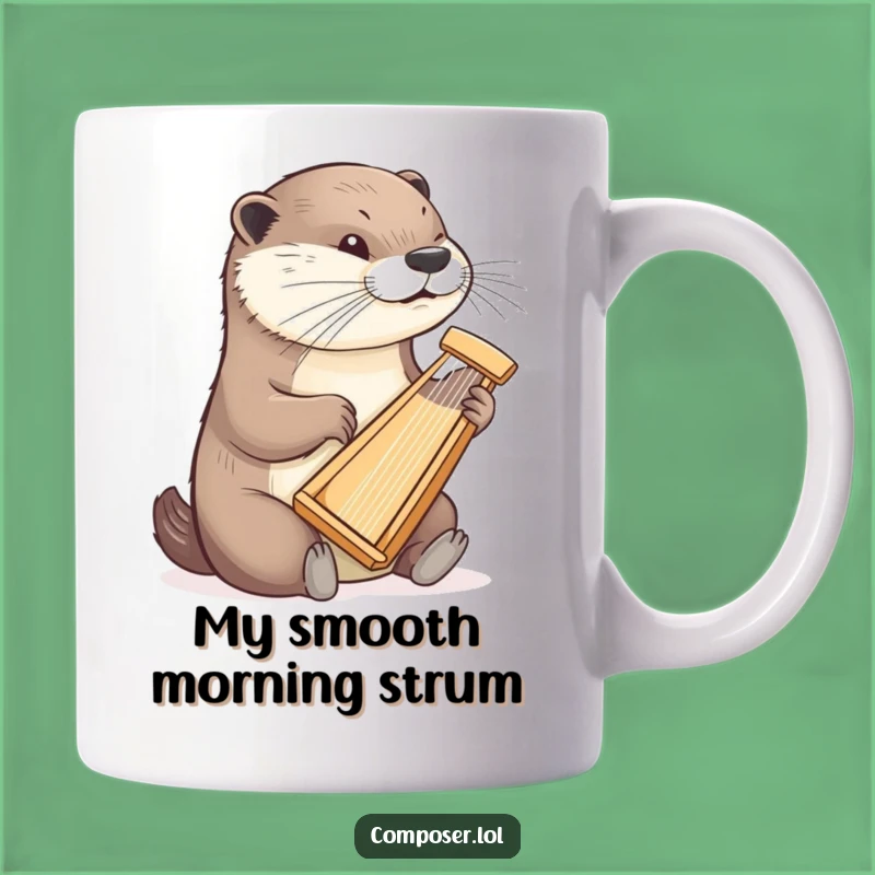 Funny Determined Otter Harpist Mug: A Melodious Gift for Music Lovers