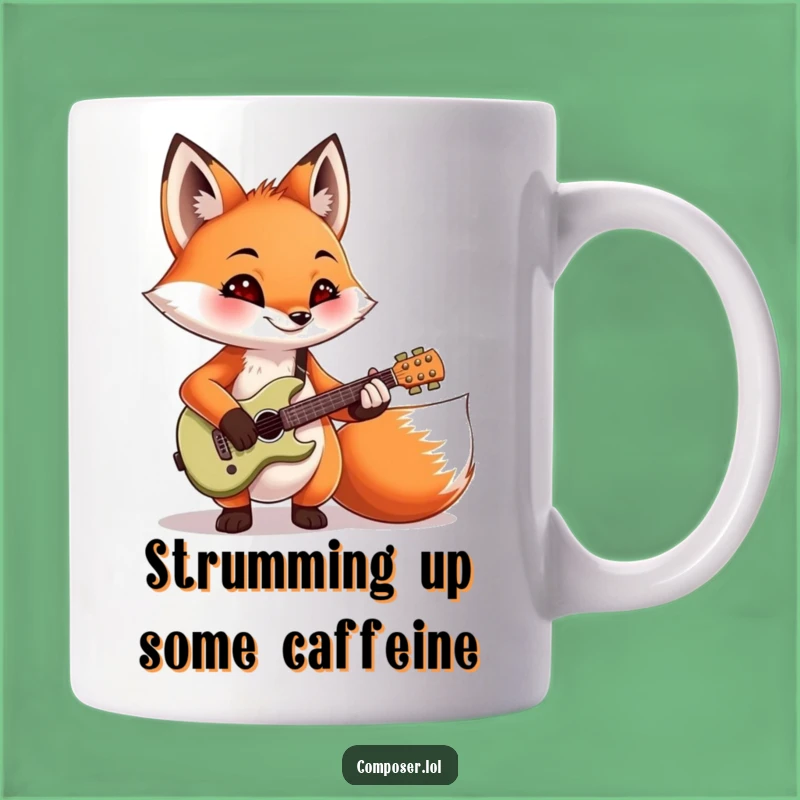 Funny Fox Musician Mug: Mischievous Guitarist, Perfect Humorous Gift!