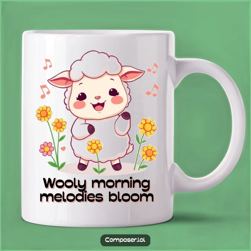 Funny Cheerful Sheep Flower Conductor Mug: A Joyful Gift for Gardeners and Music Lovers