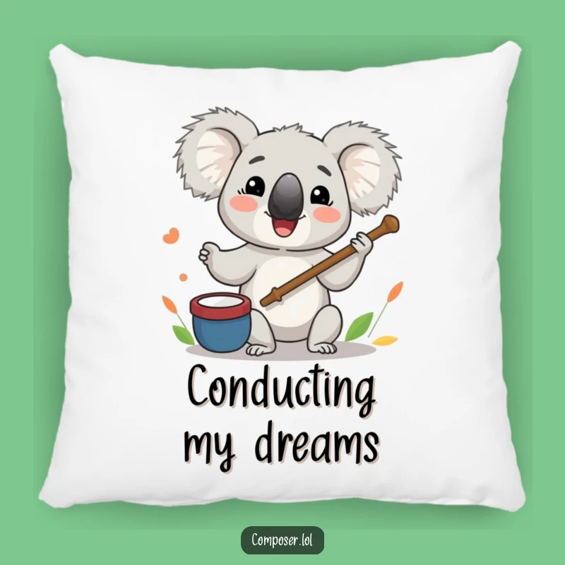 Funny Koala Conductor Pillow: Soft and Hilarious Maestro Accent Pillow, Great Gift