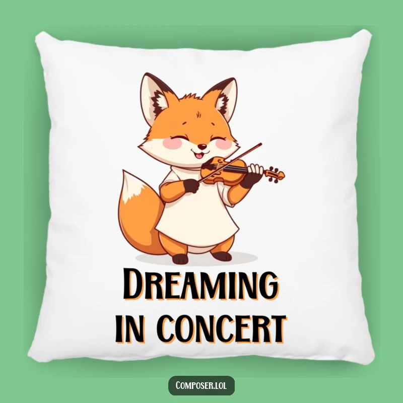 Funny Fox Violinist Pillow: Cuddle Up with a Maestro's Musical Dream