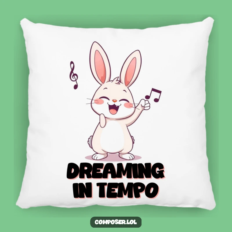 Funny Rabbit Composer Pillow - Cozy Musical Giggle Accent