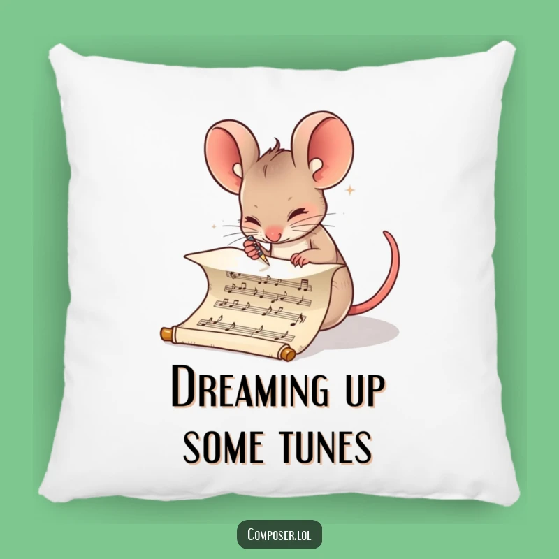 Funny Composer Mouse Pillow: Dedicated Musician's Cozy Support, Perfect Gift