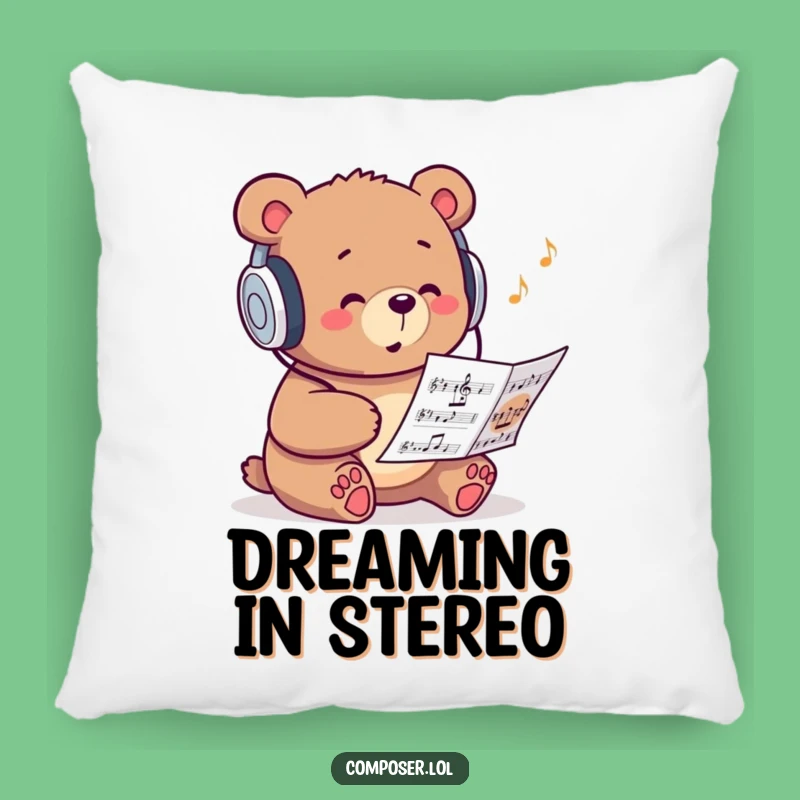 Funny Bear DJ Pillow: Cozy Comfort with Bear's Musical Beats!