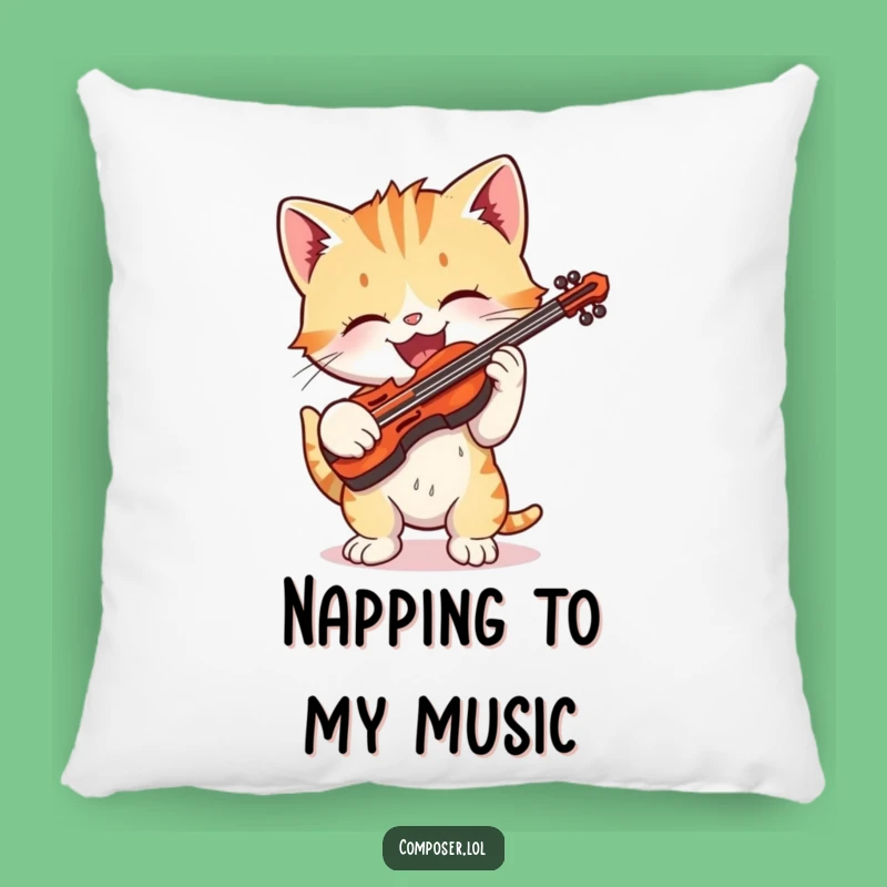 Funny Kitten Violin Pillow - Cozy Musical Comfort