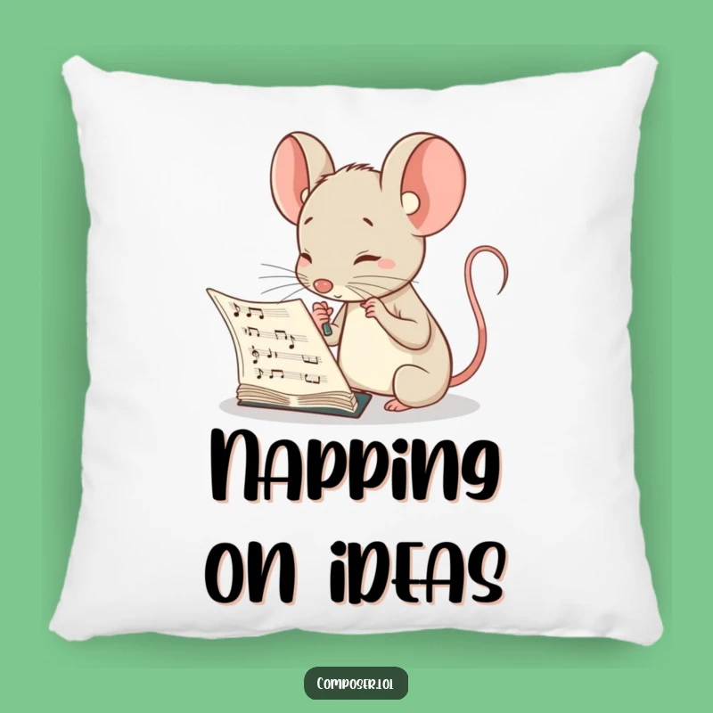 Funny Mouse Composer Pillow: Soft Comfort for the Pondering Music Enthusiast