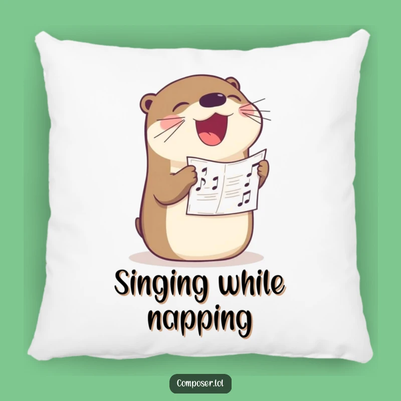 Funny Otter Singer Pillow: Cozy Up with a Happy Melody